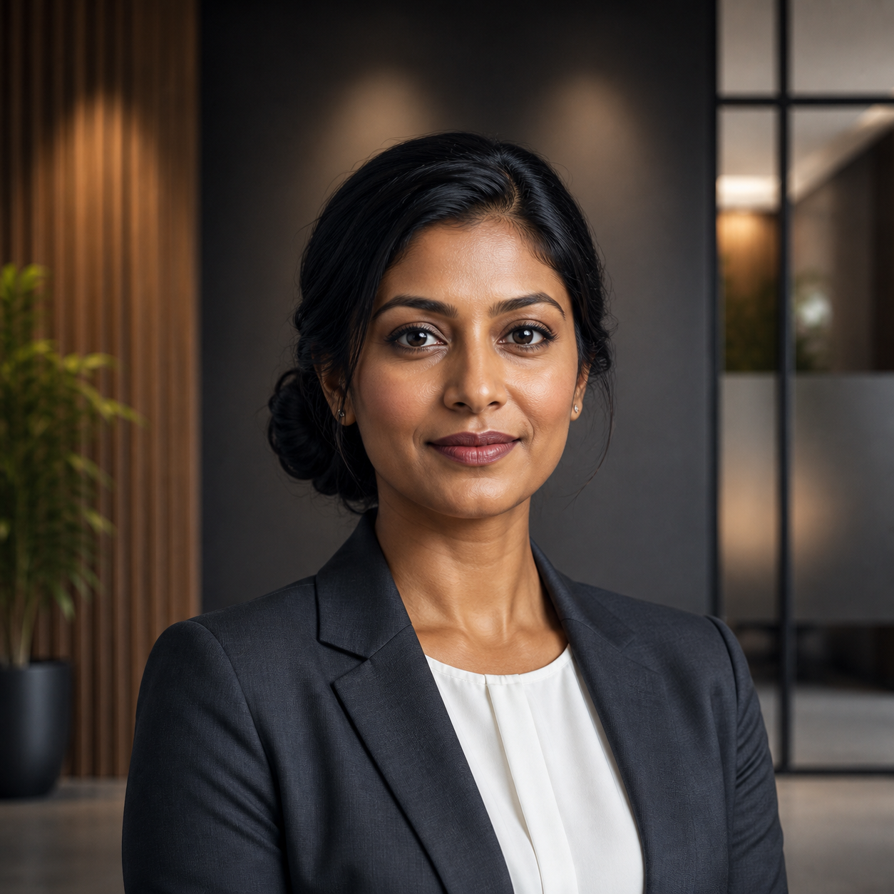AI-generated illustrative portrait of Priya Krishnan